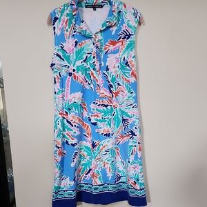 Barbara Erickson Womens Palm Trees Tropical Dress Size M Preowned
